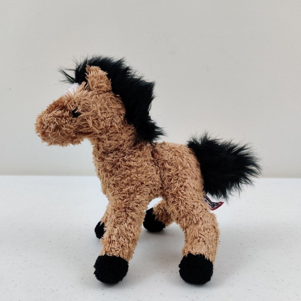 Douglas Cuddle Toys Horse Pony Plush Brown and Black Small Stuffed Animal